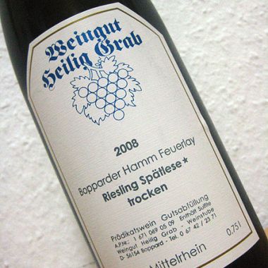 2008 Riesling Spätlese trocken - Bopparder Hamm FEUERLAY Spätlese * - Weingut Heilig Grab