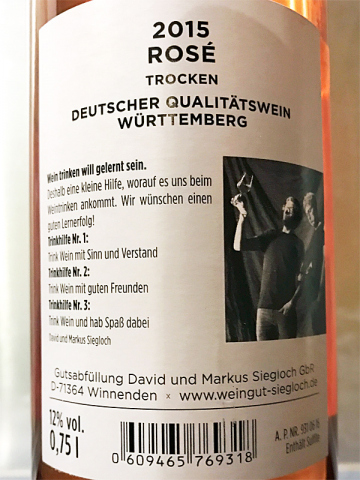 2015 Rosé - O.S.T. Cuvée - Trinkhilfe - Siegloch