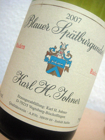 2007 Blauer Spätburgunder – Karl H. Johner