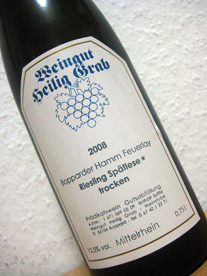 2008 Riesling Spätlese trocken - Bopparder Hamm FEUERLAY Spätlese * - Weingut Heilig Grab