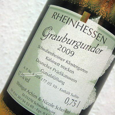 2009 Grauburgunder - Schwabenheimer Klostergarten - Weingut Schenkel