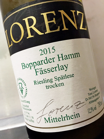 2015 Riesling Spätlese trocken - Bopparder Hamm Fässerlay - Lorenz