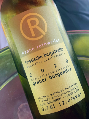 2020 Grauer Burgunder - Auerbacher Fürstenlager - Hanno Rothweiler