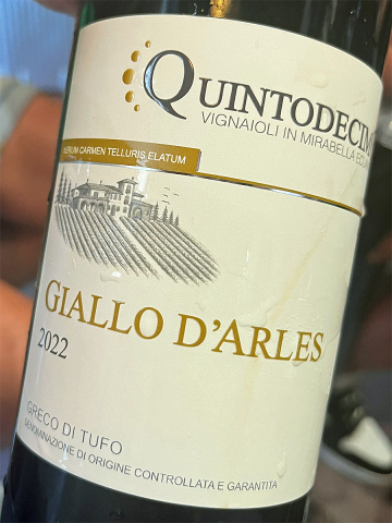 2022 Greco di Tufo DOCG - Giallo d’Arles – Quintodecimo