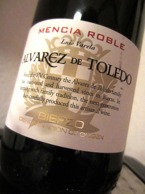 2009 Alvarez de Toledo Mencia Roble D.O. Bierzo