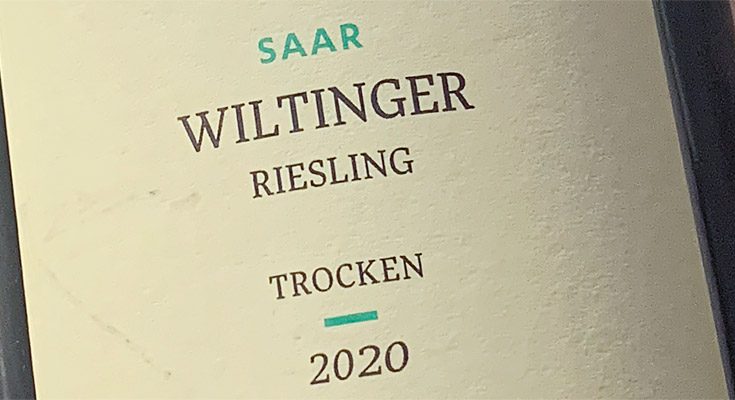 2020 Riesling trocken – Wiltinger Saar – Reichsgraf von Kesselstatt